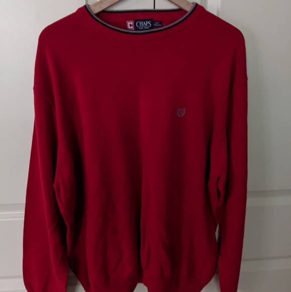 👣Chaps by Ralph Lauren Red Crewneck Pullover Sweater - Size XXL - Picture 1 of 7